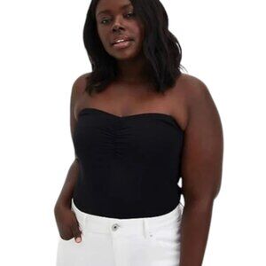 Torridd Foxy Ruched-Front Tube Top Black Size 2